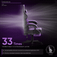 thumbnail image 6 of Wasait Gaming Chair with Footrest Ergonomic Height Adjustable Gaming Computer Chair with Massage Lumbar Support&Headrest PU Leather Video Game Chairs for Adults, Purple, 6 of 8