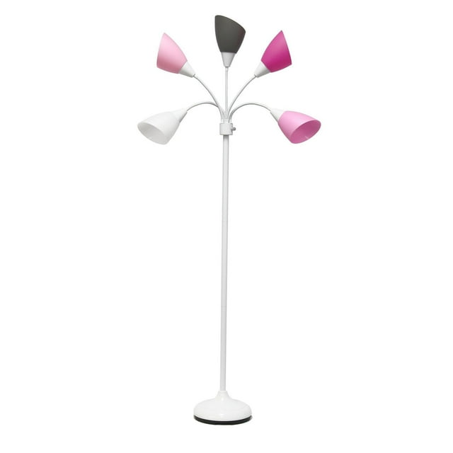 Simple Designs 5 Light Adjustable Gooseneck Floor Lamp