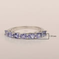 thumbnail image 5 of 4X3mm Oval Shape Tanzanite Gemstone 925 Sterling Silver Half Eternity Women Wedding Ring, 5 of 7