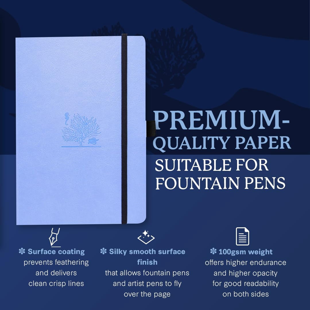 Earth A5+ Sky Blue Great Barrier Dotted, (Hardcover)