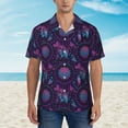 thumbnail image 2 of Pofeuu Purple Dreamcatcher1 Print Hawaiian Shirt for Men Sleeves Casual Button Down Summer Beach Dress Shirts T-Shirts,X-Large, 2 of 7