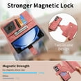thumbnail image 5 of Dteck Case for Samsung Galaxy Z Fold 6,Detachable Magnetic Wallet RFID Blocking 2 in 1 Retro PU Leather Zipper Purse Cover Flip Folio Case with Card Holder for Galaxy Z Fold 6 5G,Pink, 5 of 9