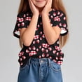 thumbnail image 4 of Zpanxa T-Shirts Athlétiques pour Filles Imprimé Étoile Col Rond Manches Courtes Haut Décontracté Polyester Spandex 3 Ans, 4 of 7