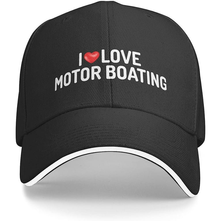 I Love Motor Boating Hat for Men Baseball Hats Graphic Hat 