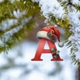 thumbnail image 5 of Wearing A Christmas Hat 26 Letter Ornaments For Christmas Tree Decoration - Personalized Hanging Pendant Xmas Alphabet For Diy Craft Ornaments,26 Letters Christmas Tree Decoration Pendant, 5 of 7
