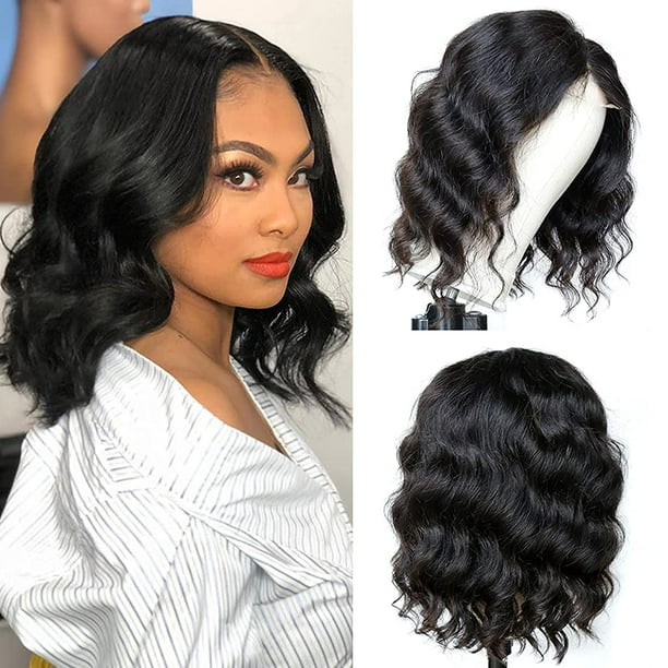 12inch Short Bob Body Wave Lace Front Wigs Human Hair HD Transparent 4x4x1  Closure Wigs Human Hair Brazilian Wet and Wavy Wigs Human Hair Wigs for  Black Women T Part Lace Wig