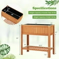 thumbnail image 3 of Costway Raised Garden Bed 39 x 20 x 39 in Outdoor Fir Wood Planter Box with Storage Shelf, 3 of 11
