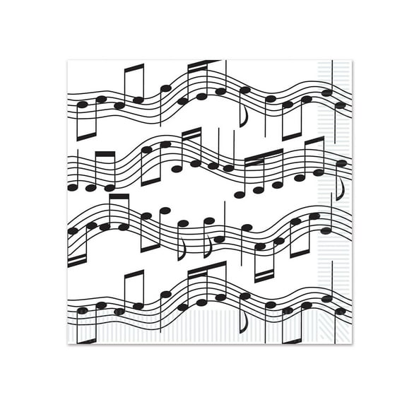 192 Pack Bulk Musical Notes Party Beverage Napkins
