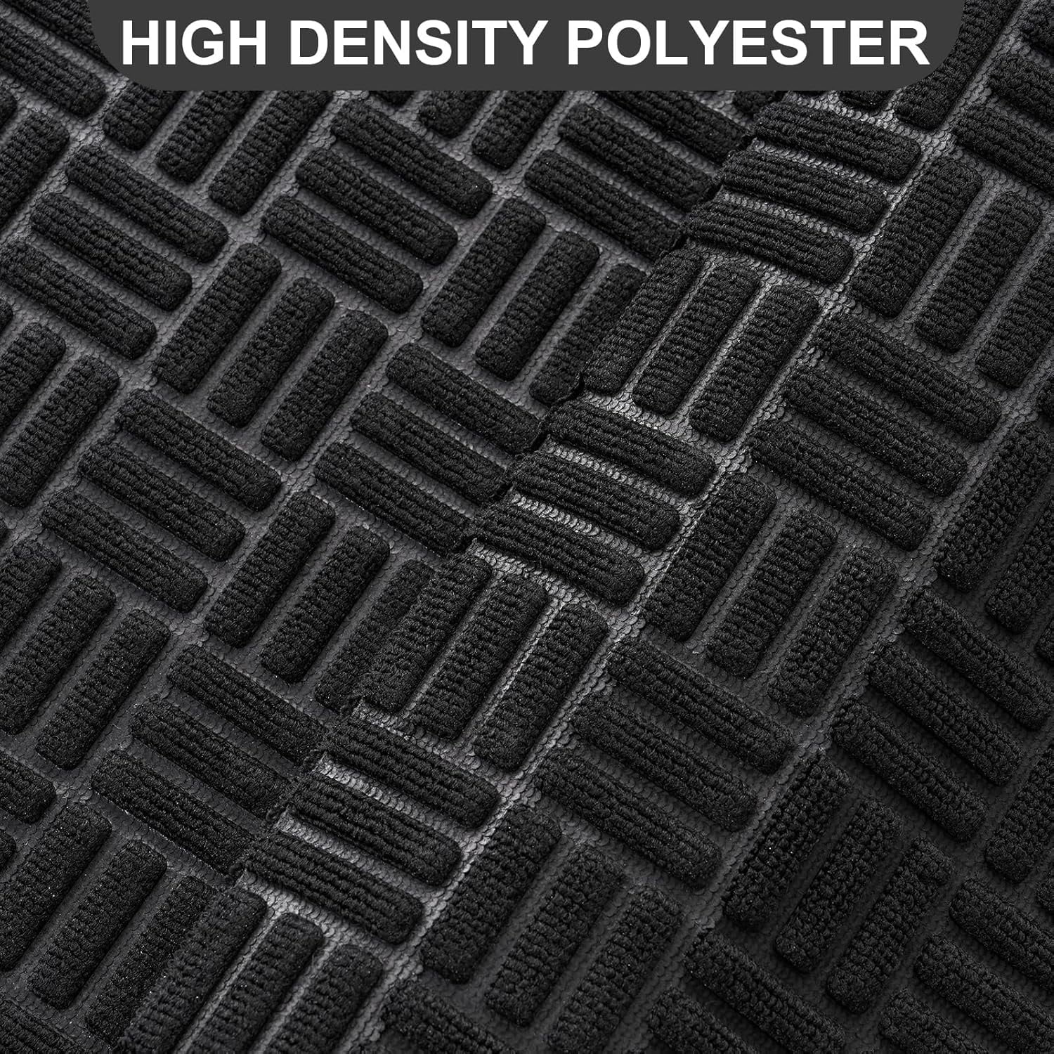 Front Door Mat, Heavy Duty Durable Welcome Mat for Outdoor Indoor, Dirt Trapper Waterproof Super Absorbent Door Mat for Entryway Outside Patio Porch, 61.5" x 36", Black