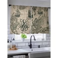 thumbnail image 5 of Retro Medieval Sheer Curtains 2 Panels Set Map Octopus Nautical Lihgt Filtering Rod Pocket Voile Drape, Semi Sheer Window Curtains for Bedroom Living Room, 52"x54", 5 of 5