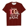 thumbnail image 3 of 100 Days Of School Shirt Short Sleeved Round Neck Letter Print Graphic T Shirt Top for Kids Boys 8-9 Years, 3 of 4