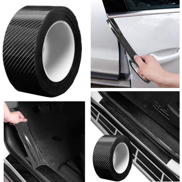 Película protectora universal para umbral de puerta de coche de 5 cm x 5 m, protector de parachoques adhesivo de fibra de carbono de 5 m, protector de umbral de puerta de coche Protectores d