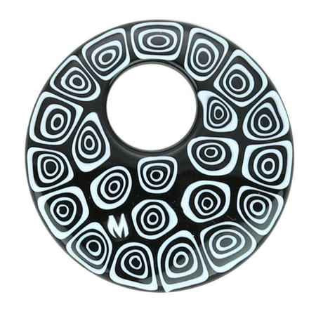 

GlassOfVenice Murano Glass Millefiori Medium Round Pendant - Black and White
