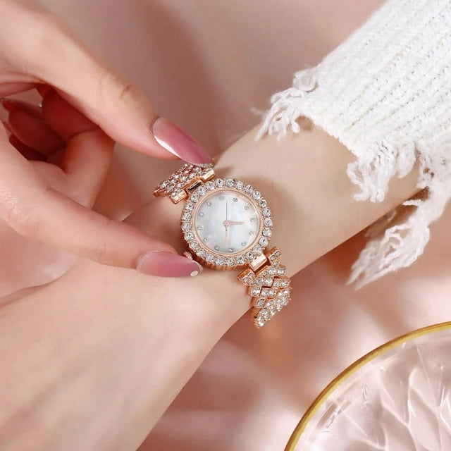 EGNMCR Luxury Rhinestone Watch Set Watch bracket