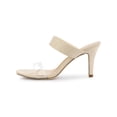 thumbnail image 7 of BLISSFUL STEP Women's Sandals Stiletto Heels Clear Strap High Heels Slides Sandals Beige 7, 7 of 7