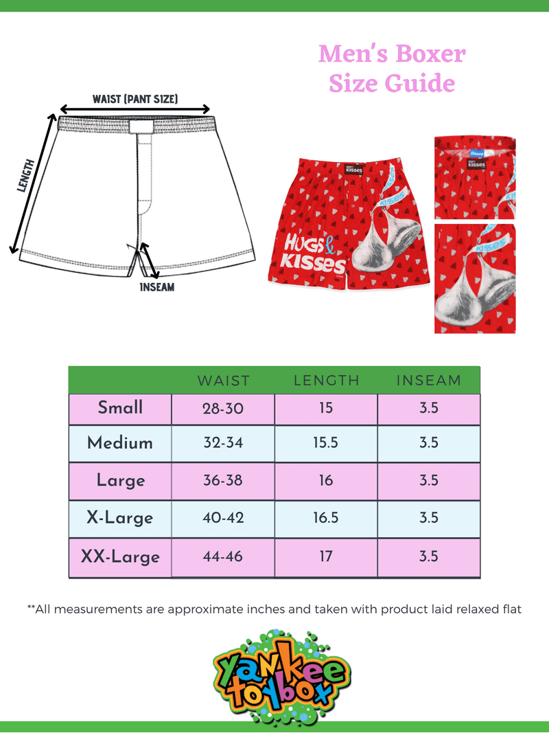 Hershey's Kisses Chocolate Candy Mens Male Button Fly Boxer Shorts