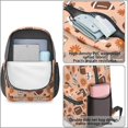thumbnail image 4 of Football Coffee Cup Orange Pattern 17" School Backpacks for Teens,Waterproof Oxford Fabric,S-Shape Padded Straps for School,Travel,Hiking,Camping, 4 of 6