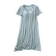 thumbnail image 2 of HongQid Womens Nightgowns Short Sleeve Sleepwear Crew Neck Loungewear Color Block Nightshirt Summer Dresses, 2 of 7