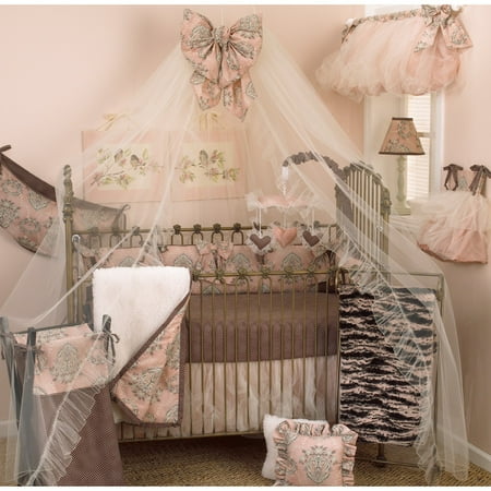 Pink And Brown Baby Bedding - Cotton Tale Designs Nightingale 7 Piece Crib Bedding Set