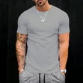 thumbnail image 2 of Big and Tall Shirts for Men Breathable Ice Silk T Shirt Top Short Sleeve Slim Fit Fashion Summer Round Neck Short Sleeve Men Medium Shirts Big And Tall Mens Size Small Mens Tops Designer T for L, 2 of 4