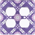 thumbnail image 3 of Metal Light Switch Plate Cover Mandala Purple Floral Pattern Damask MDL112, 3 of 13