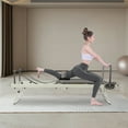 thumbnail image 4 of Foldable Pilates Reformer Machine - Adjustable 2-Spring Tension, 120kg Capacity for Home/Gym Use (Grey, 77.56"), 4 of 17