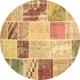 thumbnail image 1 of Ahgly Company Indoor Round Patchwork Brown Transitional Area Rugs, 7' Round, 1 of 4