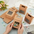 thumbnail image 3 of 24pcs Goodies Boxes Small Gift Boxes Gable Candy Treat Box Kraft Paper Box with Clear Windows for Bread Donuts Cookie Chocolate Birthday Wedding Valentine (2.3x3.9x3.7 inch), 3 of 9