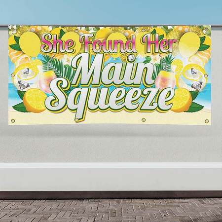 She Found Her Main Squeeze Bachelorette Banner, 36" x 72"