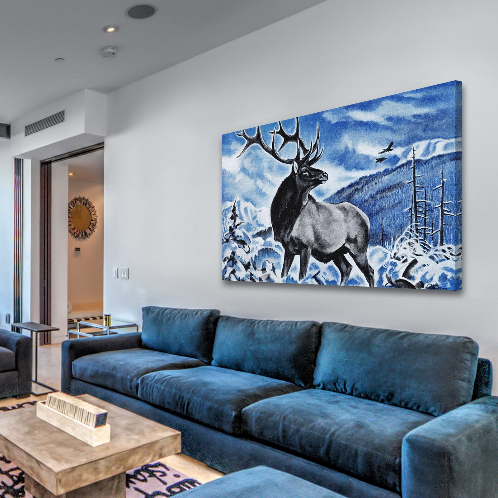 "The Last Elk" Painting Print on Wrapped Canvas