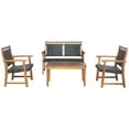 thumbnail image 1 of Patiojoy 4PCS Patio Rattan Furniture Set Cushioned Loveseat & Table Set w/Acacia Wood Frame, 1 of 5
