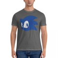 thumbnail image 3 of Camisetas con el logotipo de la cabeza para hombre, camiseta divertida de Sonic, camiseta de manga corta con cuello redondo, ropa de algodón puro recién llegada, 3 of 5