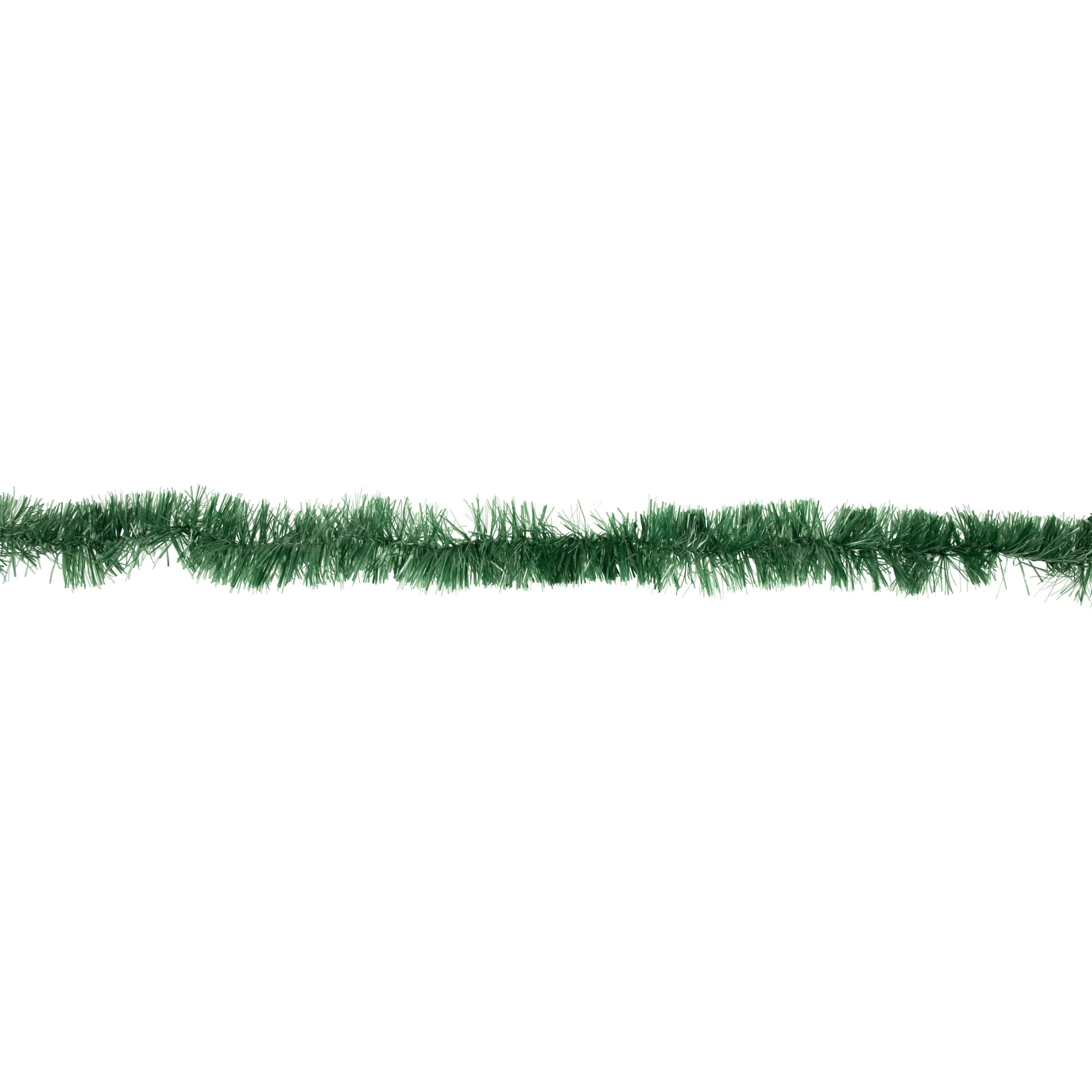 50' Festive Xmas Green Christmas Tinsel Garland - Unlit - 8 Ply
