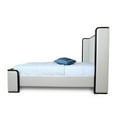 thumbnail image 4 of Manhattan Comfort Kingdom Faux Leather Full Size Bed Frame in Cream, 4 of 8