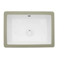 thumbnail image 2 of 22"x15.5" White Ceramic Rectangular Undermount Bathroom Sink with Overflow, 2 of 6