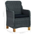 thumbnail image 2 of vidaXL Patio Chairs with Cushions 2 pcs Poly Rattan Dark Gray, 2 of 7