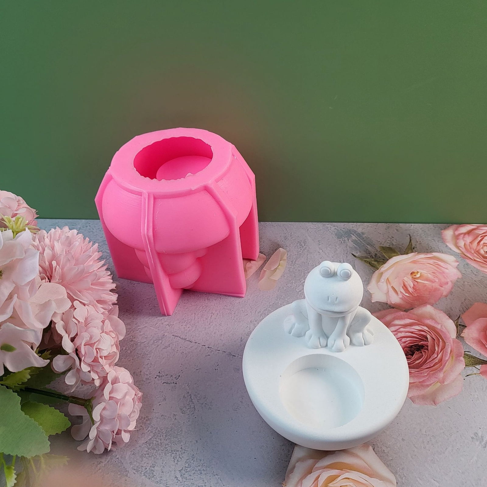 BELOWSYALER Frog Candle Holder Silicone Molds Castings Moulds Animal Candlesticks Resins Molds for Table Decorations