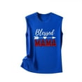 thumbnail image 4 of EQWLJWE Hauts d'Été pour Femmes Hauts pour Femmes Liquidation Mode Femmes Impression Col Rond Sans Manches Chemises à Blocs Tunique Tee Tops, 4 of 5