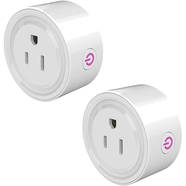 Wifi Smart Plug Paquete de 2, Enchufe Inteligente, Toma de Corriente Inalámbrica Compatible con Amazon , Google Home y IFTTT,Control Remoto via APP los Dispositivos Eléctricos