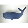 thumbnail image 3 of 30 Inch Distressed Blue Carved Wood Whale Wall Hanging Decorative Display Art, 3 of 3