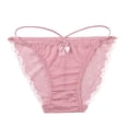 thumbnail image 2 of WULMLEO Silk Women's String Bikini Panties Sexy Ties Briefs Underpants Pink M, 2 of 3