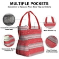 thumbnail image 3 of Red Christmas Striped Pattern Drawstring Lunch Bag Women - Drawstring Lunch Bag Insulated for Work Office - Stain-Resistant Large Lunchbags for Women with Multi-Pockets, 3 of 6
