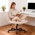 thumbnail image 7 of PayLessHere Criss Cross Armless Office Chair, Adjustable Height & 360° Swivel Wheels, Home Office Chair Pink, 7 of 7