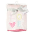 thumbnail image 6 of Parent's Choice Pink & White Love Appliqued Plush Baby Blanket, Infant Girl, 30" x 40", 6 of 9
