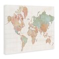 thumbnail image 2 of Stupell Industries Traditional Vintage World Map Green Pink Design Canvas Art, 48 x 36, by Sue Schlabach, 2 of 7