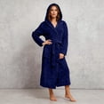 thumbnail image 6 of Cozyvia Women's Hooded Fleece Robe, Plush Fleece Long Bath Robe with Hood, Soft Warm SPA Bathrobe - Royal Blue L, 6 of 6