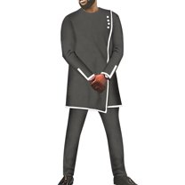 BAZINRICHE Male Fit Fancy Long top and Pant Set Wedding Banquet Business Dress Suit WYX1504