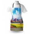 thumbnail image 3 of Chicago Skyline Apron Historical Route 66 Highway Background with Skyscrapers Freedom Picture, Unisex Kitchen Bib Apron with Adjustable Neck for Cooking Baking Gardening, Multicolor, by Ambesonne, 3 of 3