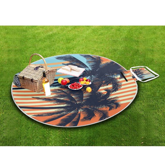Picnic Blankets Teencool Beach Blanket Creatively Sunset Palms Pattern Outdoor Blanket for Travel