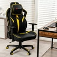 thumbnail image 2 of Goplus Chaise de Gaming Pivotante à 360° Inclinable pour Ordinateur Hauteur Réglable Accoudoir 2D Jaune, 2 of 10